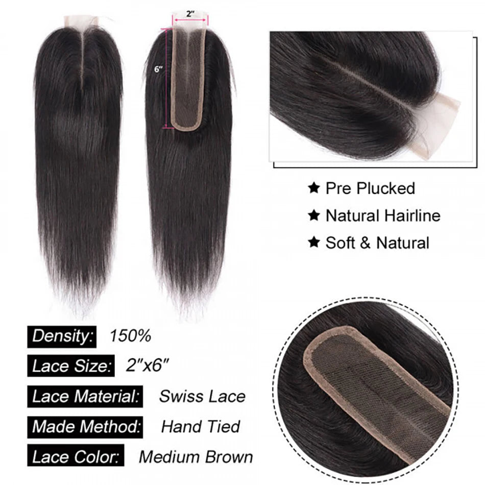 Straight Bundles With Closure Frontal Peruvian Hair Bundles Human Hair Extension
