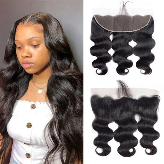 Body Wave Frontal 13x6 HD Transparent Lace Frontal  Human Hair Remy Brazilian