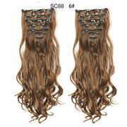 16 Clips In Hair Extensions Natural Wave 7 Pcs/Set 22 Inch Synthetic