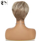 Short Ombre Blonde Synthetic Natural Wave Wigs Heat Resistant