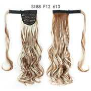 Wrap Around Ponytail Hair Extensions 20Inch Long Curly Wave Synthetic Ponytail Natural H