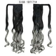 Wrap Around Ponytail Hair Extensions 20Inch Long Curly Wave Synthetic Ponytail Natural H