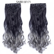 16 Clips In Hair Extensions Natural Wave 7 Pcs/Set 22 Inch Synthetic