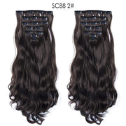 16 Clips In Hair Extensions Natural Wave 7 Pcs/Set 22 Inch Synthetic