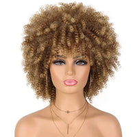 Thumbnail for Tereshar Synthetic Short Curly with Bangs for Black Women 8 inch Afro Kinky Curly Daily Use