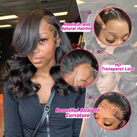 Thumbnail for 5x5 Glueless Wig Human Hair Water Wavy Transparent Lace Closure Wig