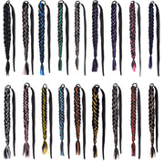 20 Inch Long Straight Synthetic Hair Extension Braided Fishtail Drawstring Ponytail Hair