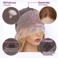Thumbnail for Highlight Color Short Bob Wigs Deep Wave Brazilian Human Hair Deep Curly