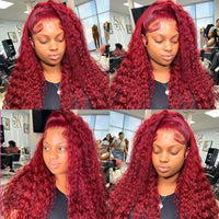 Thumbnail for Burgundy Human Frontal HD Lace  Human Hair Wigs For Women
