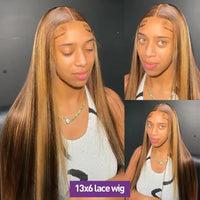 Thumbnail for Highlight Wig Human Hair Bone Straight Blond Ombre hd Lace Wig 13x4 13x6 Colored Pre -Plucked Wigs – HD Lace Human Hair Wig UAE, UK & USA | Michelle's Glam Wigs