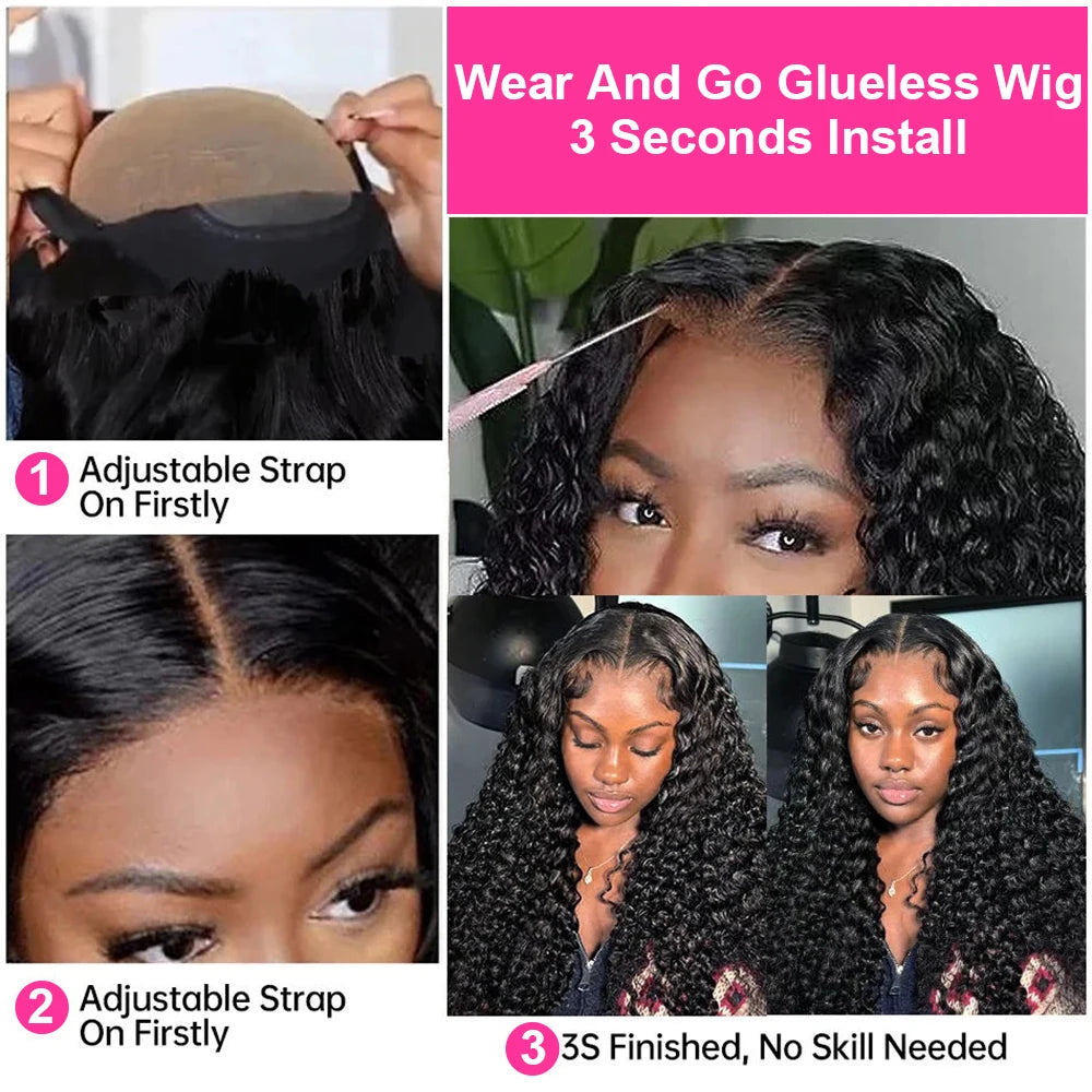 Brazilian 7x5 Loose Deep Wave Black Wig