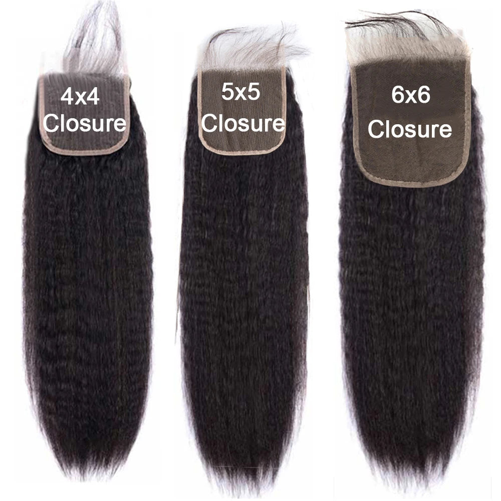 Yaki Straight Lace Closure Brazilian Human Hair Ear to Ear Lace Closure