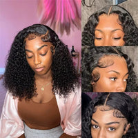 Thumbnail for 200% Density Burmese Curly Short Bob Wig Human Hair Bob Wigs Deep Wave