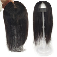 Thumbnail for 25-40cm 100% Virgin Human Hair Topper 7x10 9x14cm PU Clips