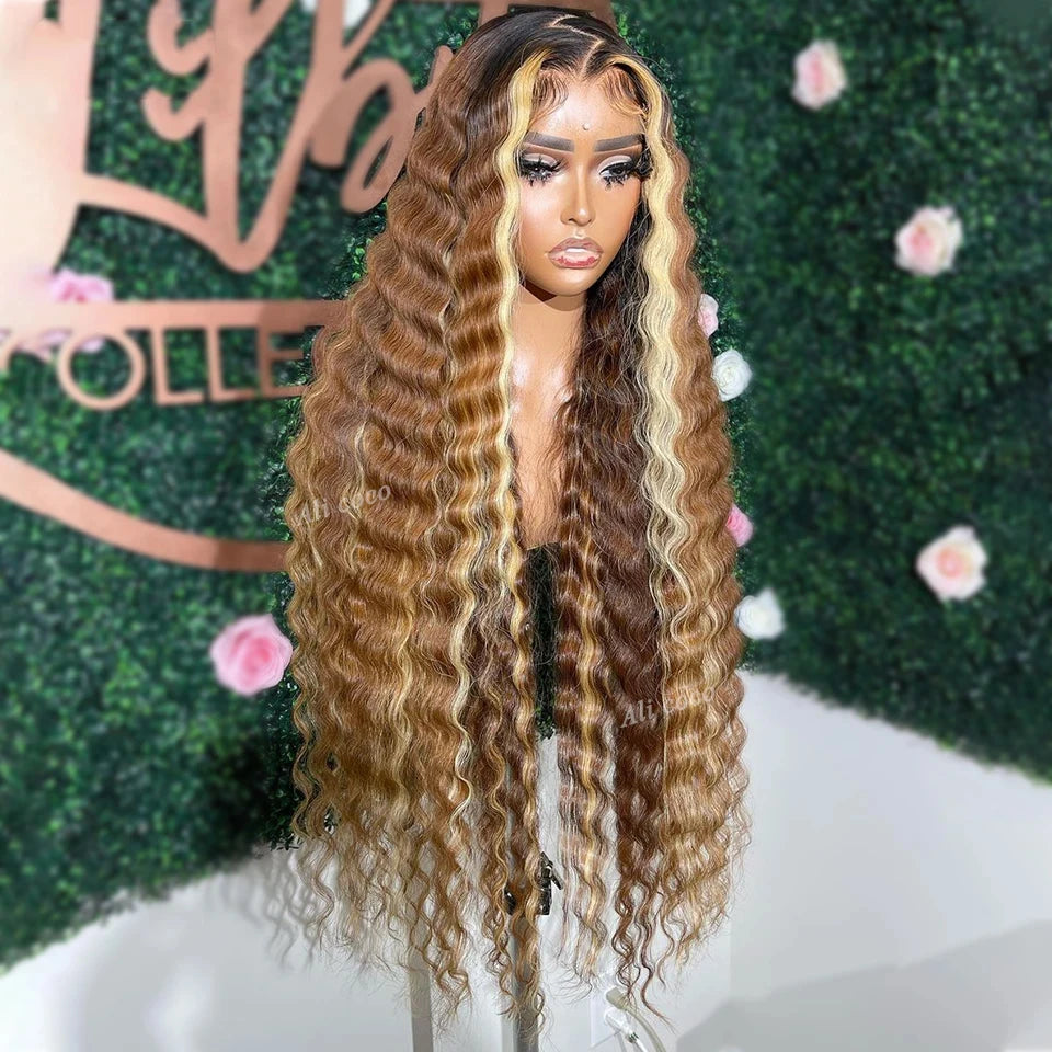 Pre-Plucked 613 Blonde Curly Lace Front Human Hair Wigs