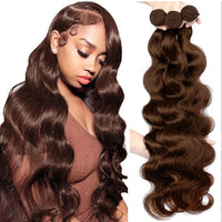 Thumbnail for #4 Dark Brown Body Wave Bundles 1/3PCS 100% Human Hair Bundles 18-30 Inches Remy Hair Extensions Brazilian Double Draw