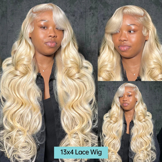 613 Honey Blonde 13x6 HD Transparent Lace Front Human Hair Wigs Body Wave