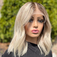 Thumbnail for 100% Real HD Human Hair Wigs Pre Plucked New in Lace Frontal Wig on Sale Ash Blonde Highlights Front Lace Wig Loose Wavy
