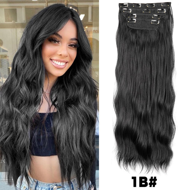 Hairpiece Built-in Hair Extensions Natural Synthetic Hair