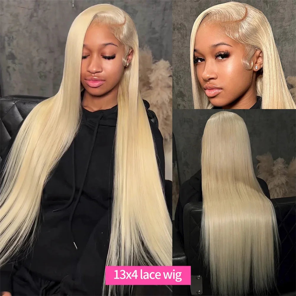 30 Inch Straight Blonde 613 Hd Transparent Human Hair Wigs