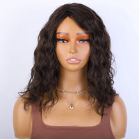 Thumbnail for Sleek 4# Brown Colored Human Hair Wigs For Women 100% Real Ready To Wear Short Bodywave Brazilian Hair Wigs