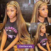 Thumbnail for Highlight Wig Human Hair Bone Straight Blond Ombre hd Lace Wig 13x4 13x6 Colored Pre -Plucked Wigs – HD Lace Human Hair Wig UAE, UK & USA | Michelle's Glam Wigs