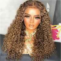 Thumbnail for Ombre Blond 26 inch 180Density Soft Long Kinky Curly Lace Front Wig With BabyHair Preplucked Natural Hairline