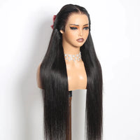 Thumbnail for 13x6 Wear Go Glueless Wig Silky Straight HD Lace Glueless Wig Human Hair Pre-Bleached Knots Wig 7x5 HD Glueless Wigs