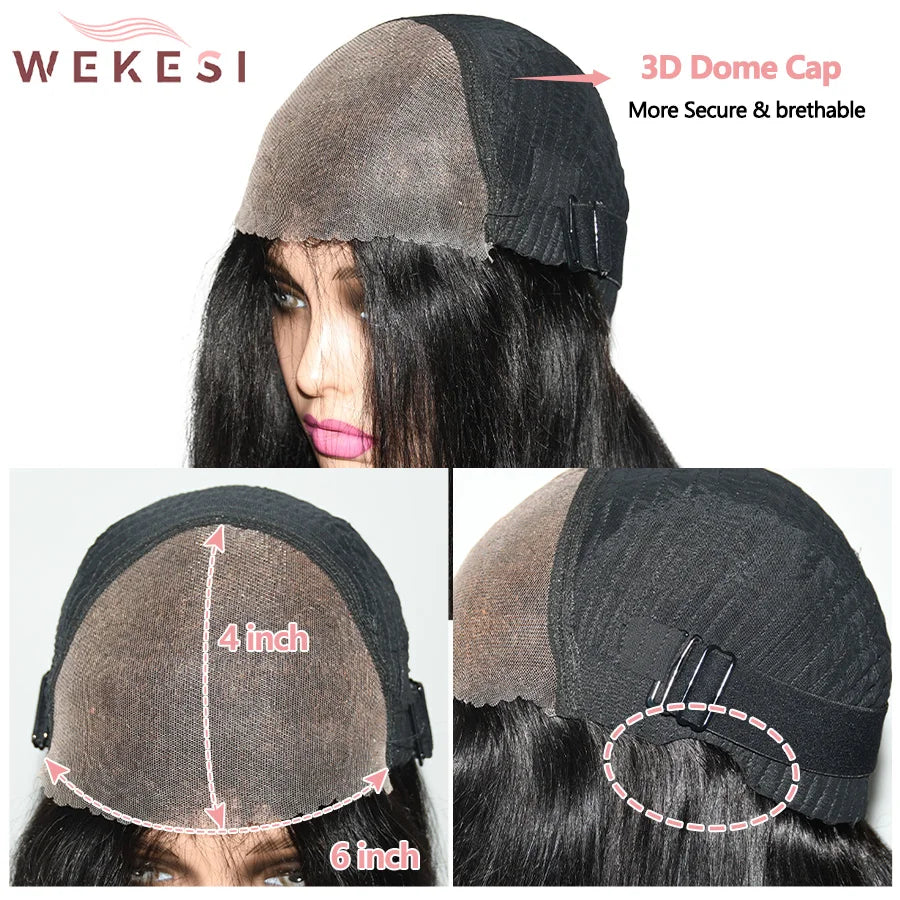 Glueless Wig Human Hair Ready To Wear Water Wave Human Hair Wigs 6x4 Transparent Lace Wigs 100% Brazilian Raw