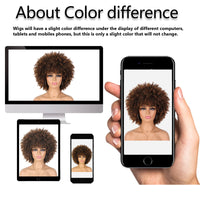 Thumbnail for Tereshar Synthetic Short Curly with Bangs for Black Women 8 inch Afro Kinky Curly Daily Use