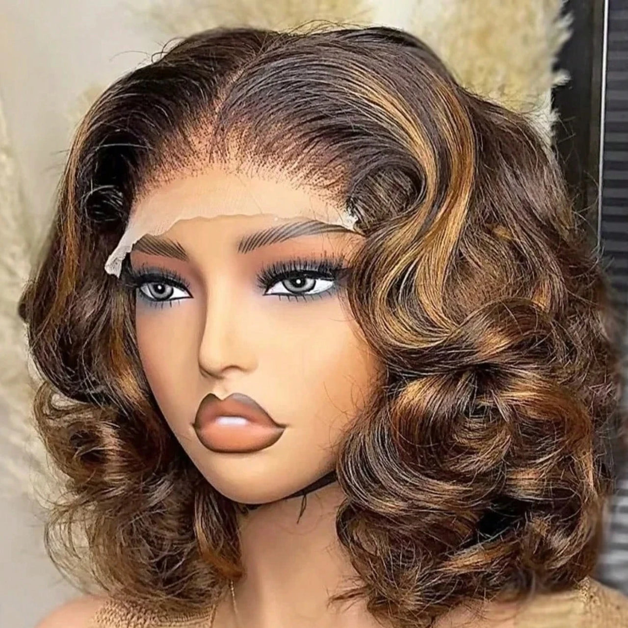Highlight 4/27 Body Wave Bob Wigs Human Hair 13x4 Lace Front Human Hair Wig Ombre Short Brazilian Hair