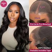 Thumbnail for 3D Body Wave 7x5 Bye Bye KNOTS Glueless Wig Human Hair Ready To Wear Brazilian Human Hair Wig Fits All Size Heads