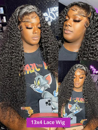 Thumbnail for 40 Inch Deep Wave Wig Transparent Brazilian Human Hair Wigs