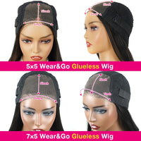Thumbnail for Pre Cut 7x5 Curly Bob Glueless Wigs Human Hair Pre Plucked 4/27 Highlight Ombre