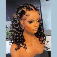 Thumbnail for Natural Black 26 inch Daily 180Density Lace Front Wig Soft Long Kinky Curly  With BabyHair Preplucked Natural Hairline