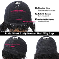 Thumbnail for Short Bouncy Curly Bob Wig With Bangs  Human Hair Wig