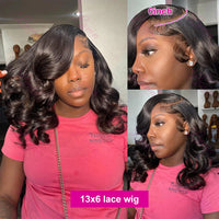 Thumbnail for 5x5 Glueless Wig Human Hair Water Wavy Transparent Lace Closure Wig