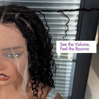 Thumbnail for Boho Box Braids Wig 5X5 Curly Lace Closure Braided Wig Square Parted Knotless
