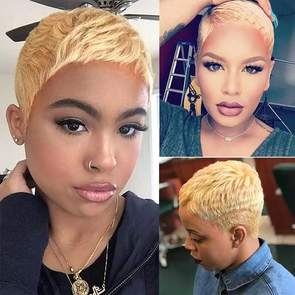 Pixie Cut Wig Cheap Human Hair Wig