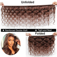 Thumbnail for #4 Dark Brown Body Wave Bundles 1/3PCS 100% Human Hair Bundles 18-30 Inches Remy Hair Extensions Brazilian Double Draw