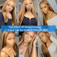 Thumbnail for Highlight Wig Human Hair Honey Blonde Body Wave Lace Front Brazilian Hair Wigs