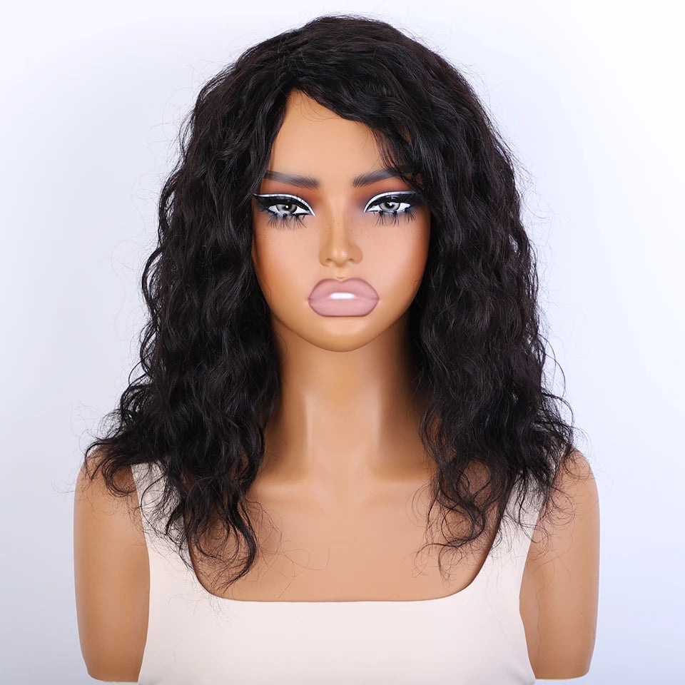 Sleek 4# Brown Colored Human Hair Wigs For Women 100% Real Ready To Wear Short Bodywave Brazilian Hair Wigs