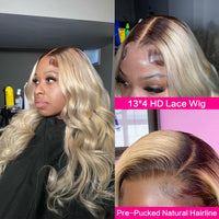Thumbnail for Brazilian  Blonde Body Wave Lace Front Wig Human Hair Wigs