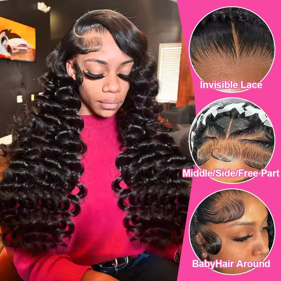 Hd Lace Frontal Wig Loose Deep Wave Human Hair Wigs Pre Plucked Body Wave Wigs Human Hair 1