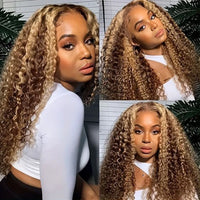 Thumbnail for Pre-Plucked 613 Blonde Curly Lace Front Human Hair Wigs
