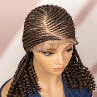 Thumbnail for Synthetic Cornrow Braided Wigs for Women 14 Inch Full Lace Braids Wig Short