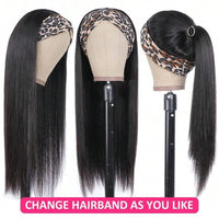 Thumbnail for Headband Wig Human Hair Straight Brazilian Human Hair Headband Wigs For Women Glueless