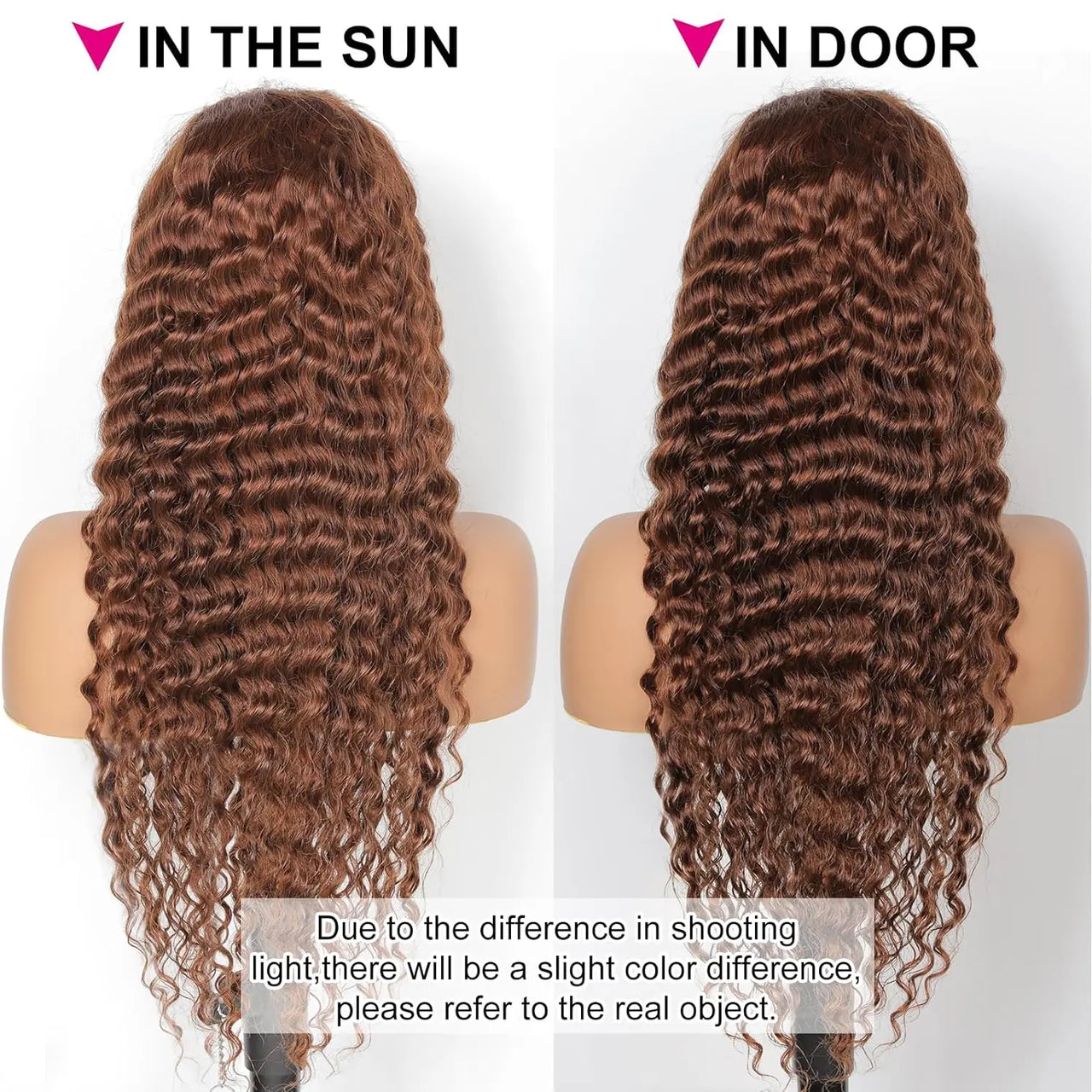 Curly wigs Transparent Lace Front Wig Chocolate Brown Brazilian Deep Wave Frontal Human Hair Wig  Pre-Plucked