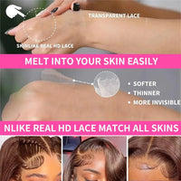 Thumbnail for Brown HD Transparent Curly Lace Front Human Hair Wigs Deep Wave Frontal Wig Brazilian Chocolate Brown Water Wave Wigs Human Hair