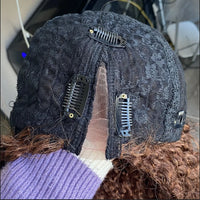 Thumbnail for Natural Human Hair V Part Wig for Black Women Adjustable Honey Brown Balayage Loose Wave1*4Size U Part Wigs with Clips Easy Wear